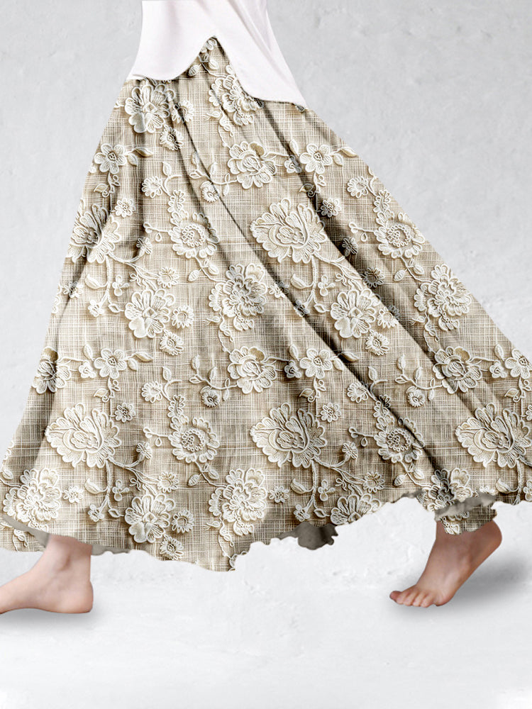 Rylee | Rock mit Blumen-Spitzenmuster