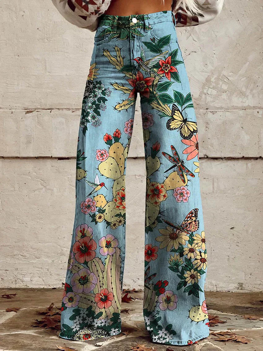 Vida | Blaue Wald-Weite Hose