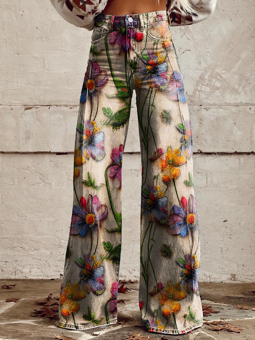 Mattea | Weite Hose mit Blumenmuster