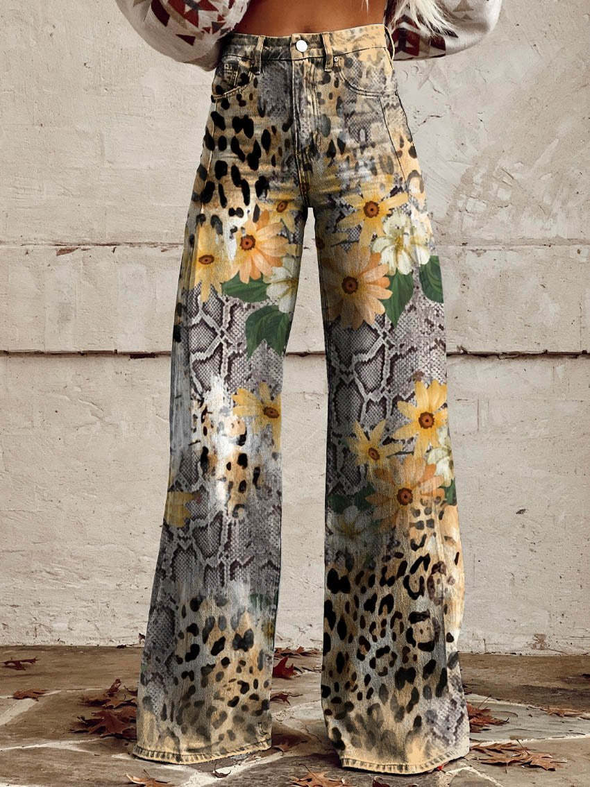 Kali | Boho-Hose mit Leopardenmuster