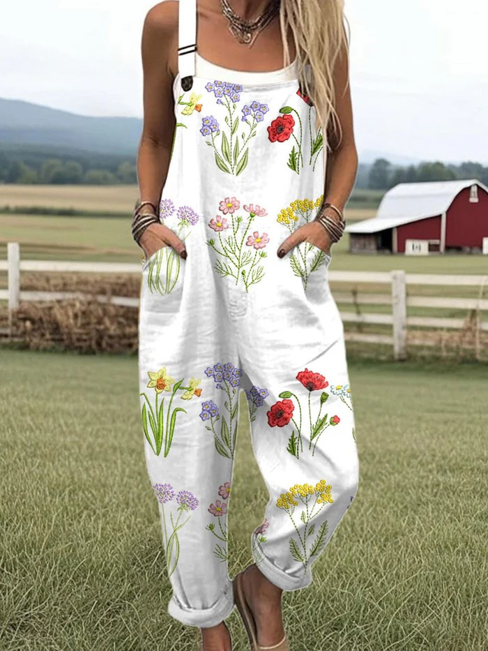 Allegra | Vintage Floral Jumpsuit für Damen - Müheloser Stil & Ganztägiger Komfort