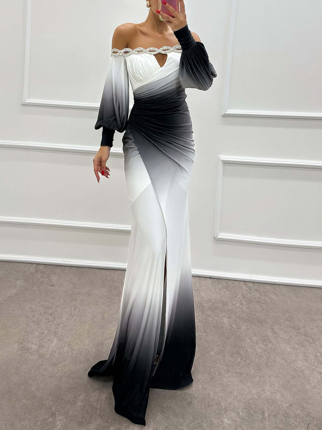 Sylvie | Gradient Off-Shoulder Abendkleid
