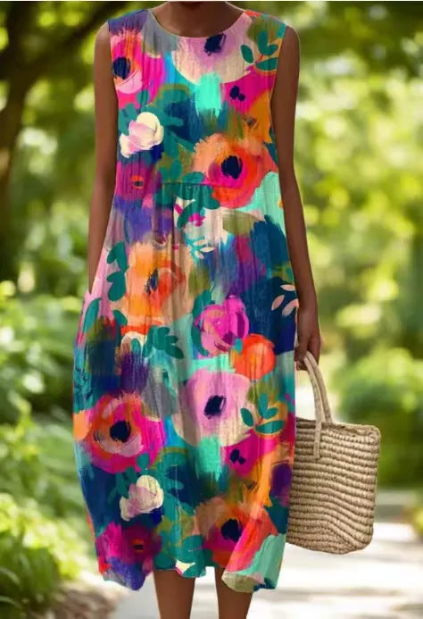 Sabrina | Ärmelloses Blumenkleid