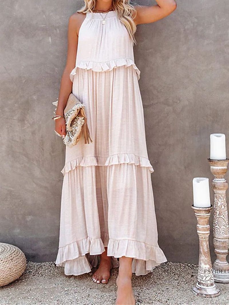 Saleh | Lockere Sommer Maxi Kleid
