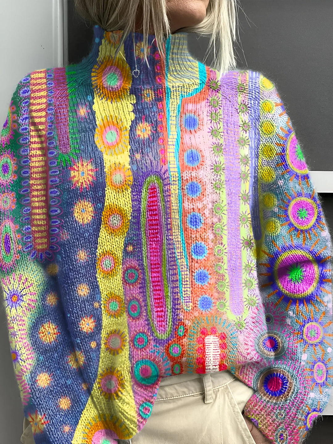 Daphne | Bunte Strickrollkragenpullover