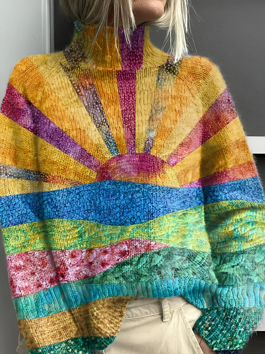 Reiniera | Fröhlicher Bunter Rollkragenpullover