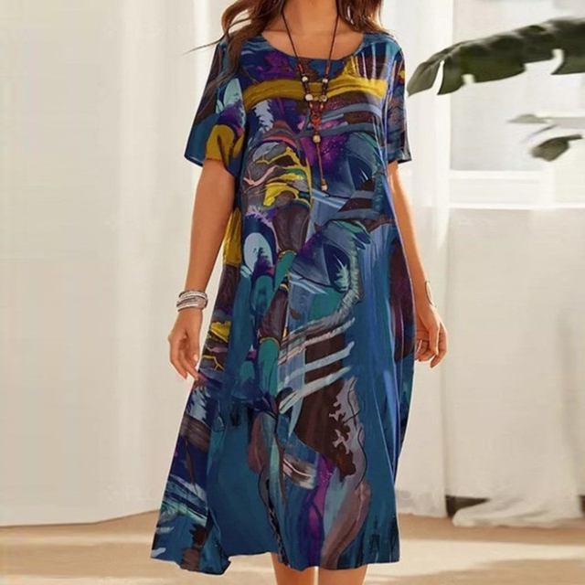 Arian | Bequemes Bedrucktes Kleid