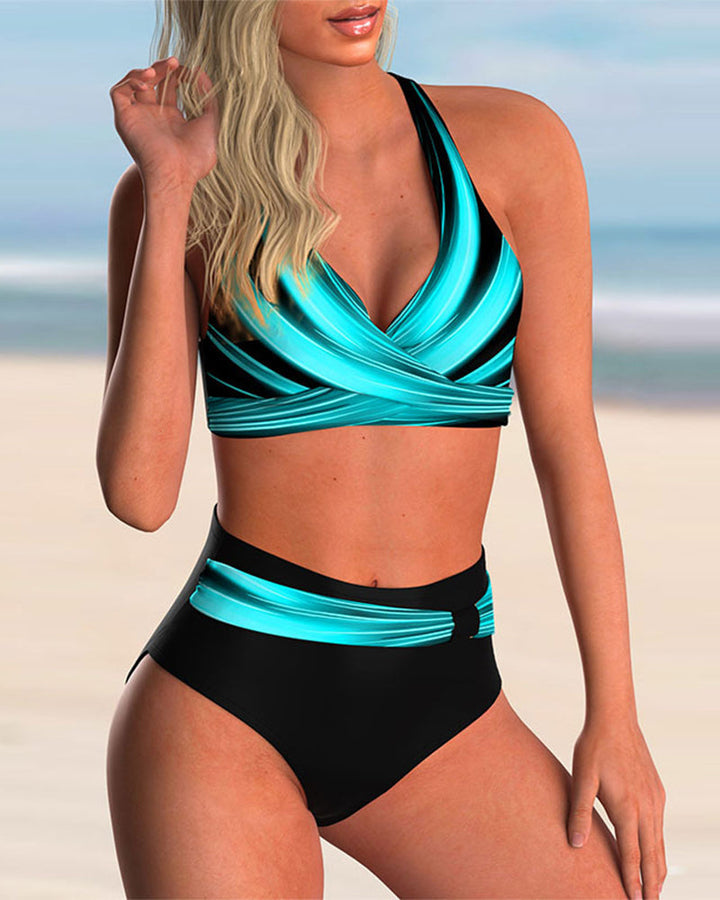 Villa | Bikini met kruisdetail en print