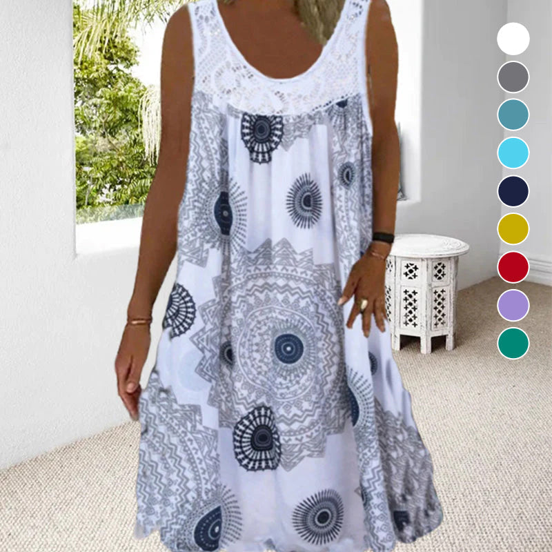 Padie | Lässiges sommerliches ärmelloses Kleid