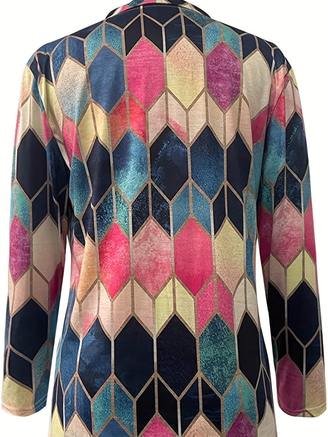 Brianna | Buntes geometrisches Shirt mit Reißverschluss