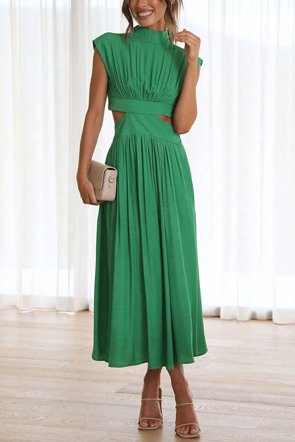 Zalma | Midi-Kleid mit Cut-Out und Taschen