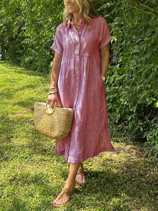 Atar | Elegantes gestreiftes Kleid