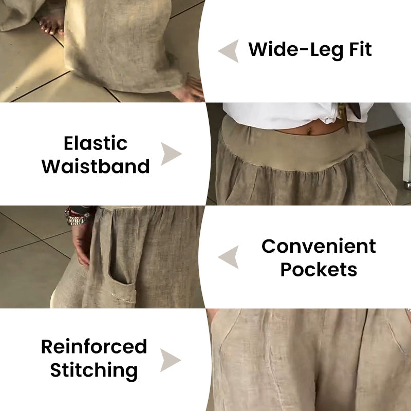 Leana | Elastische Weite-Hosen mit Taschen