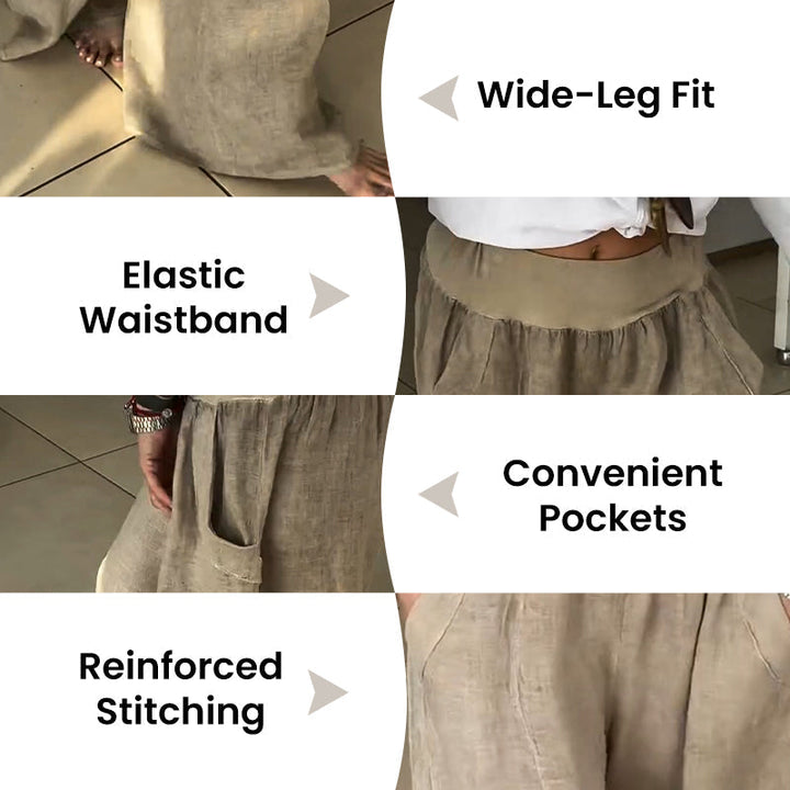 Leana | Elastische Weite-Hosen mit Taschen