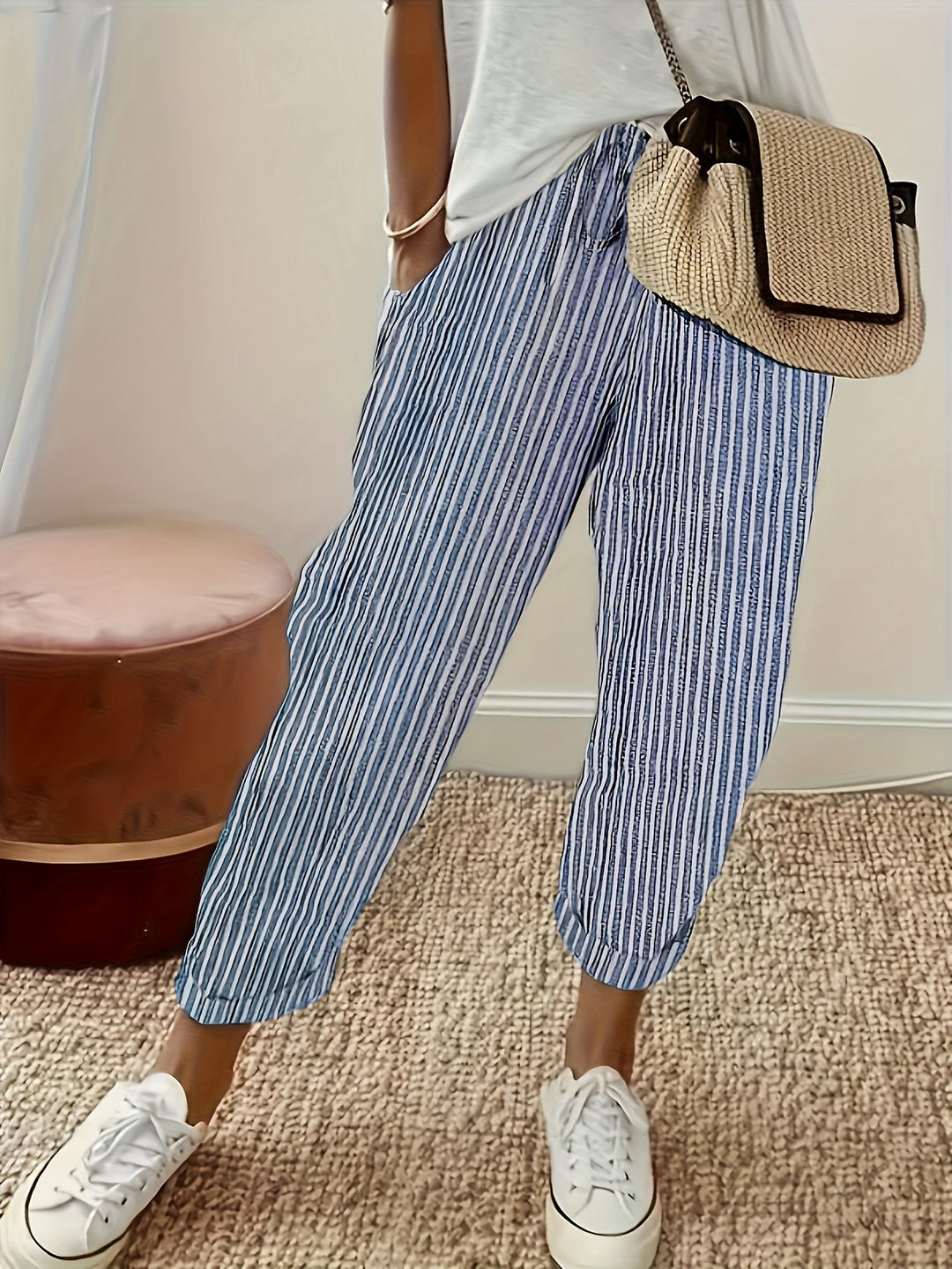 Elene | Gestreifte Hose mit weitem Bein