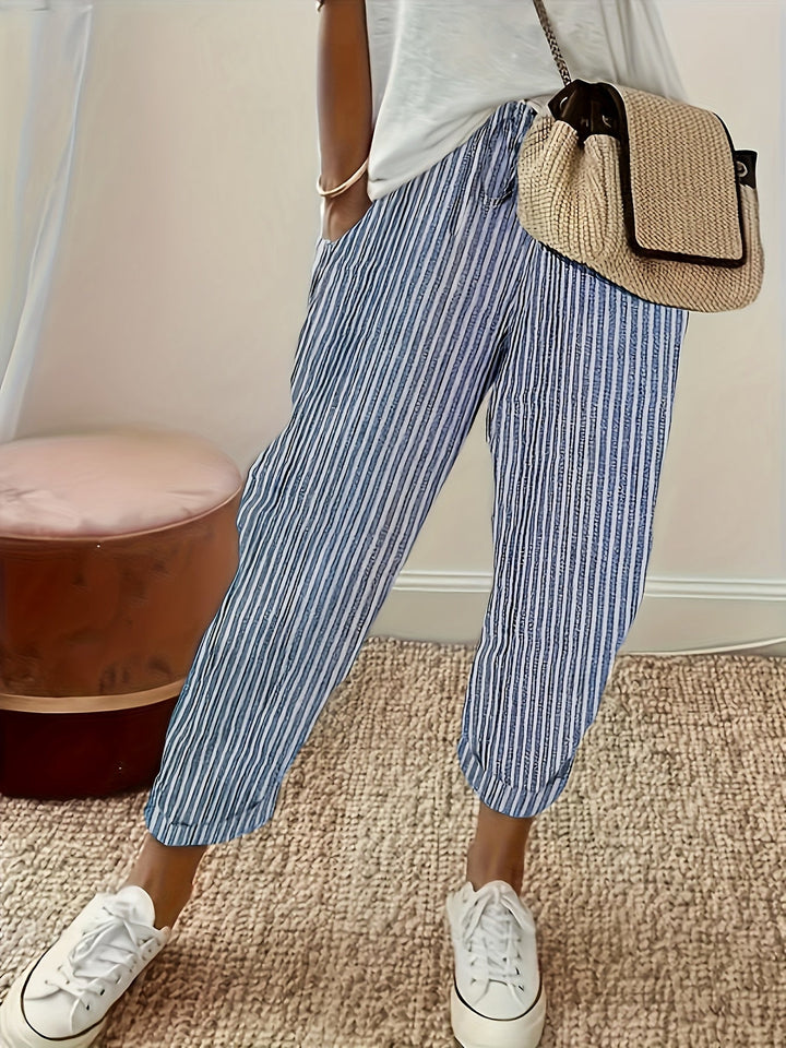 Elene | Gestreifte Hose mit weitem Bein
