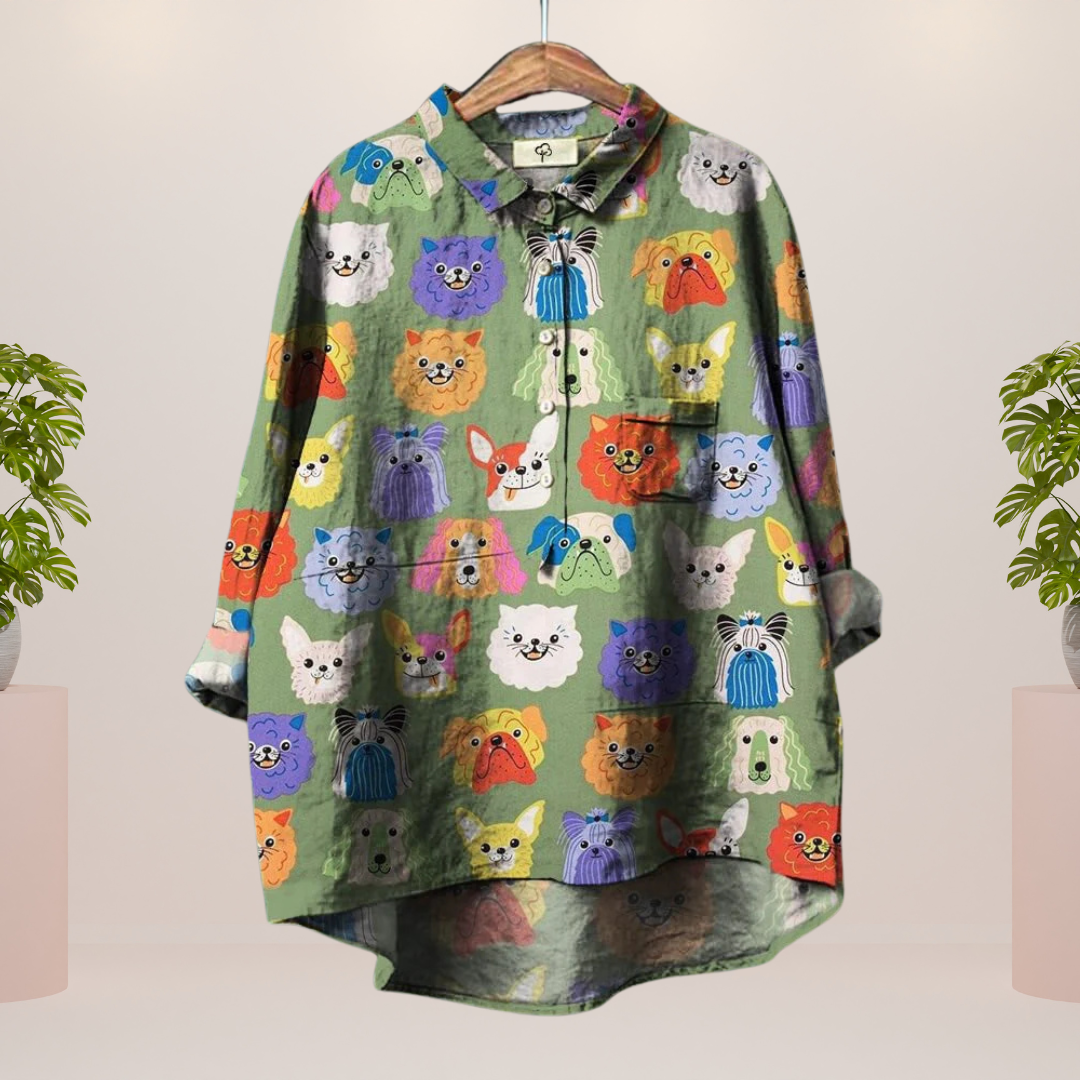 Judith | Trendy Modisches Print Kunst Shirt