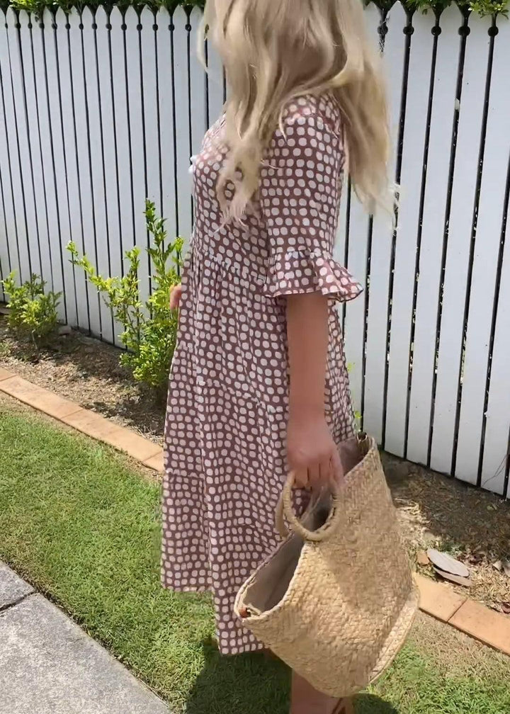 Josephine | Kurzarm-Midi-Kleid
