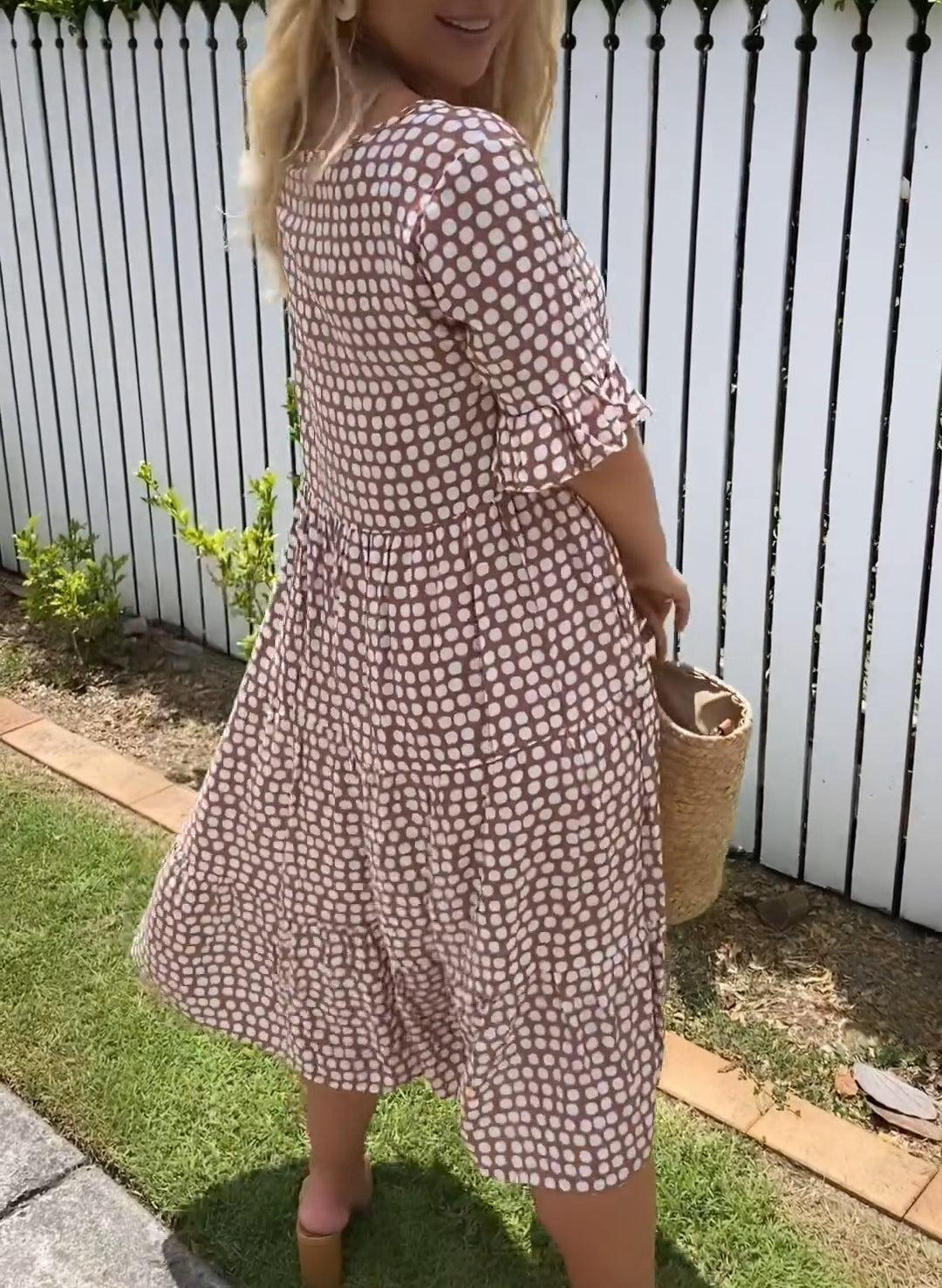 Josephine | Kurzarm-Midi-Kleid