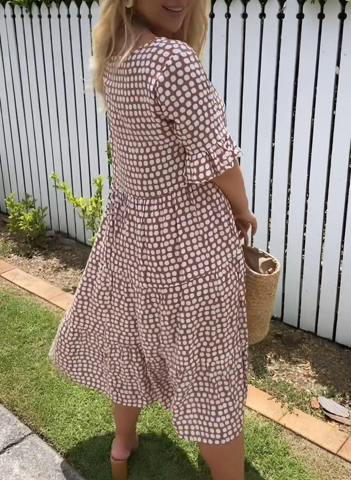 Josephine | Kurzarm-Midi-Kleid