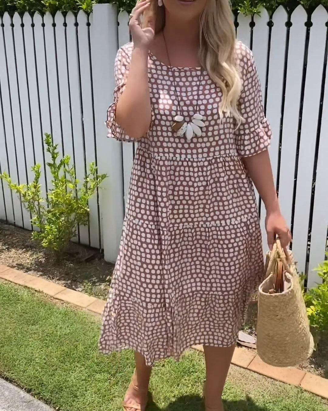 Josephine | Kurzarm-Midi-Kleid