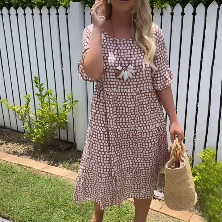 Josephine | Kurzarm-Midi-Kleid