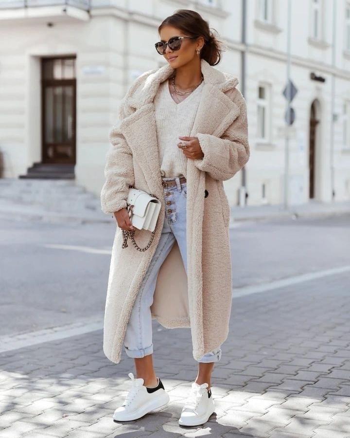 Zoey | Langer Teddymantel