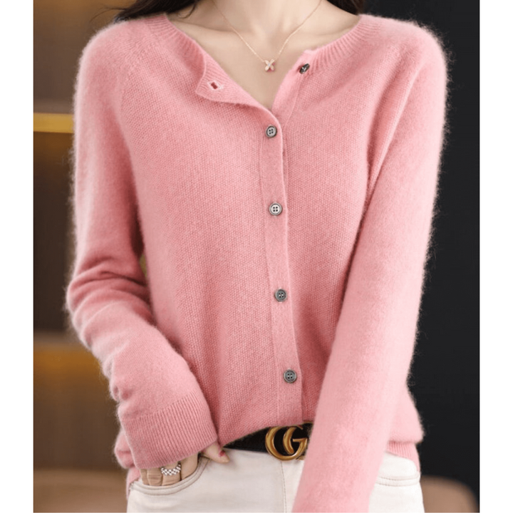 Lisana | Damen Weicher Button Down Strickjacke