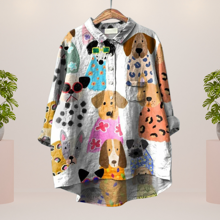 Judith | Trendy Modisches Print Kunst Shirt