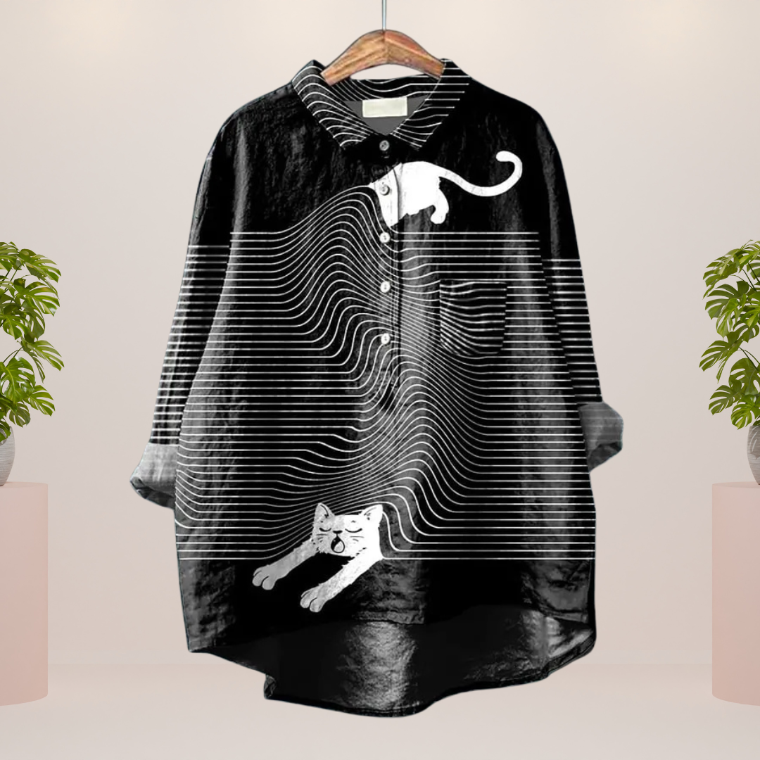 Judith | Trendy Modisches Print Kunst Shirt