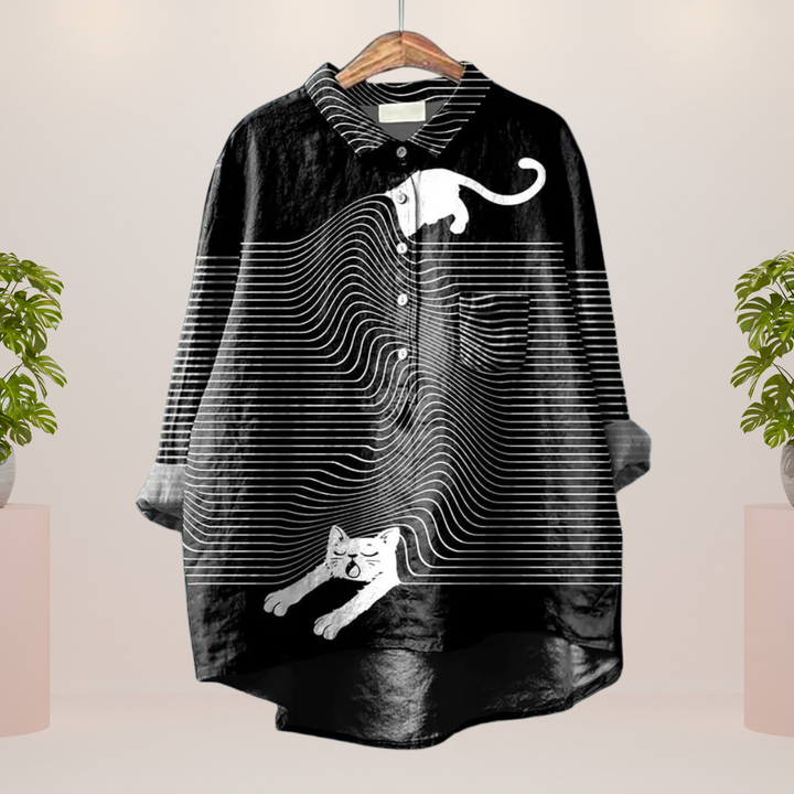 Judith | Trendy Modisches Print Kunst Shirt