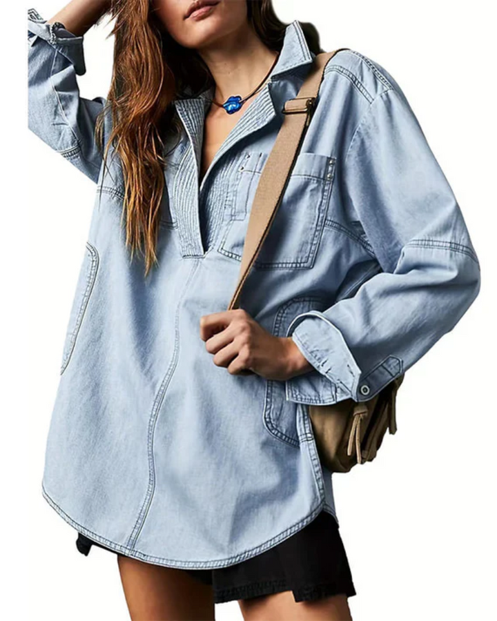 Xenevieve | Oversized Denim Pullover