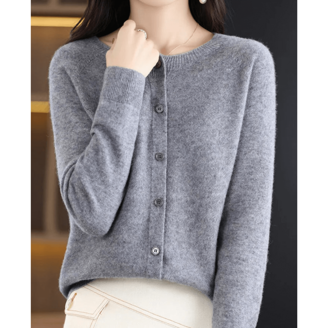 Lisana | Damen Weicher Button Down Strickjacke