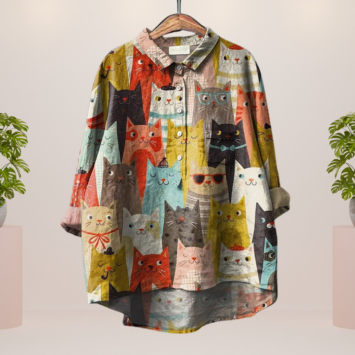 Judith | Trendy Modisches Print Kunst Shirt