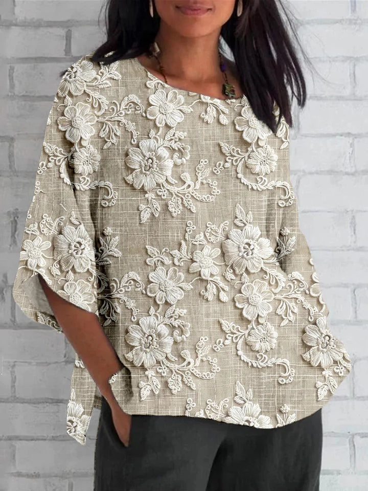 Lylah | Vintage-Bluse mit Blumenmuster