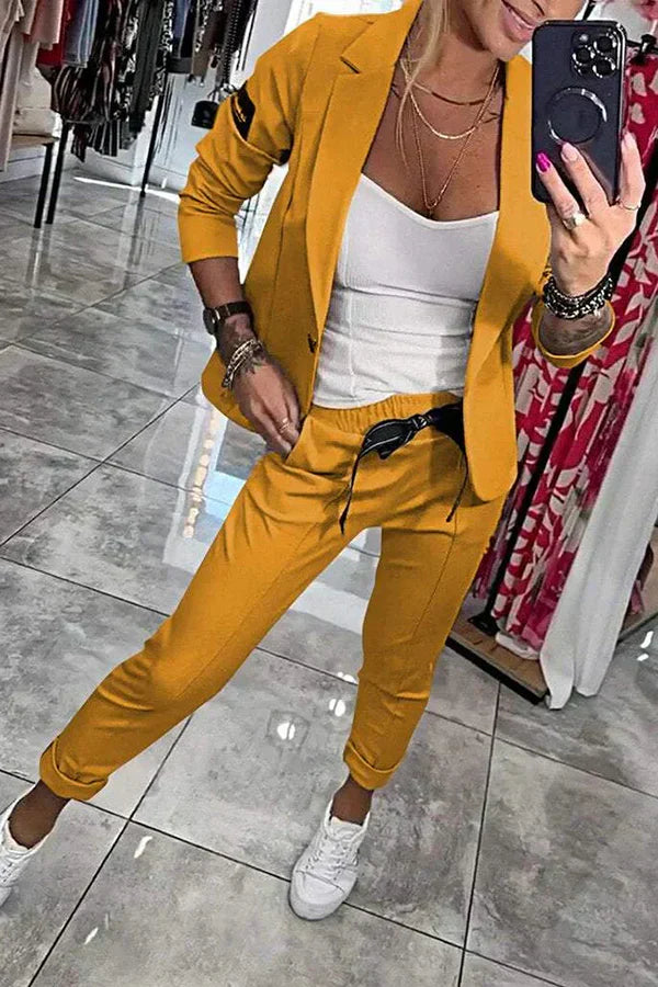 Lena | Moderner Lässiger Chic Blazer-und-Hosen-Set