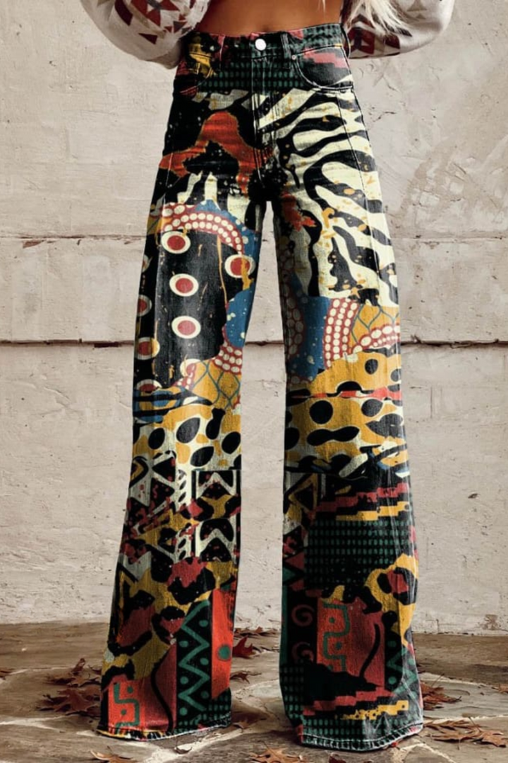 Kaye | Abstrakte Boho-Vintage-Hose