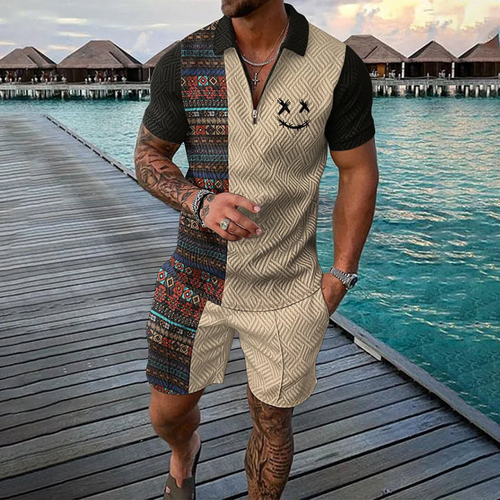 Derren | Zeitreisender Polohemd & Shorts Set