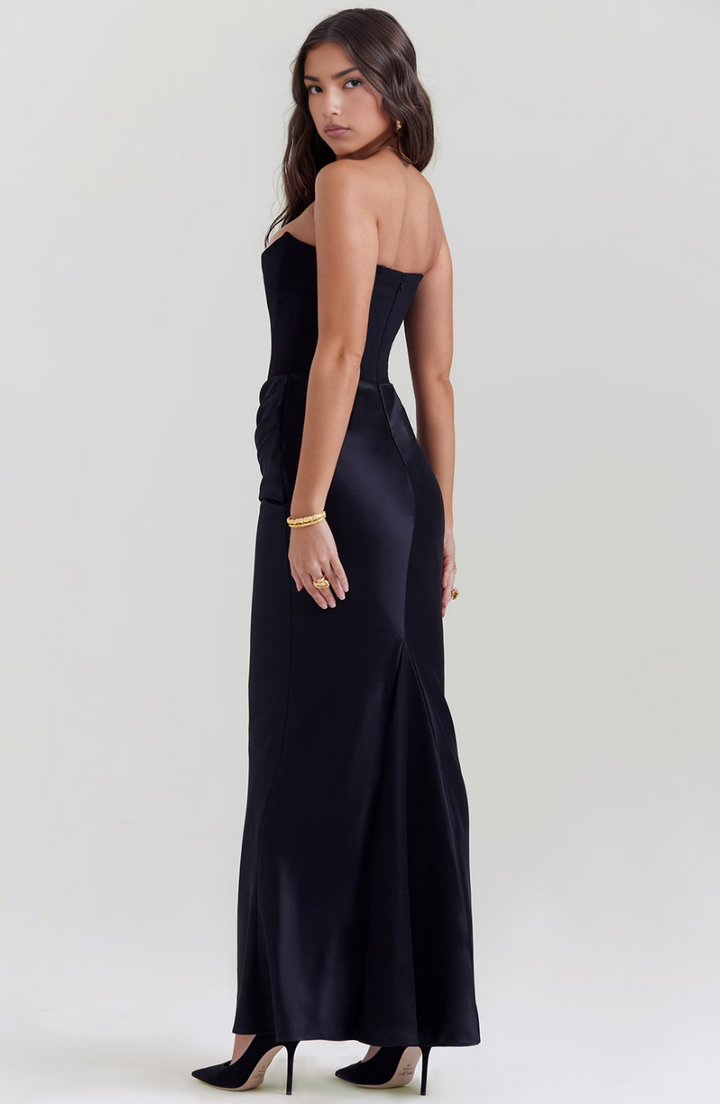 Kalea | Elegantes Retro-Einfarbiges Trägerloses Partykleid