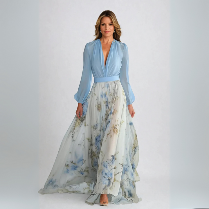 Darcey |Langes Kleid mit Floralprint