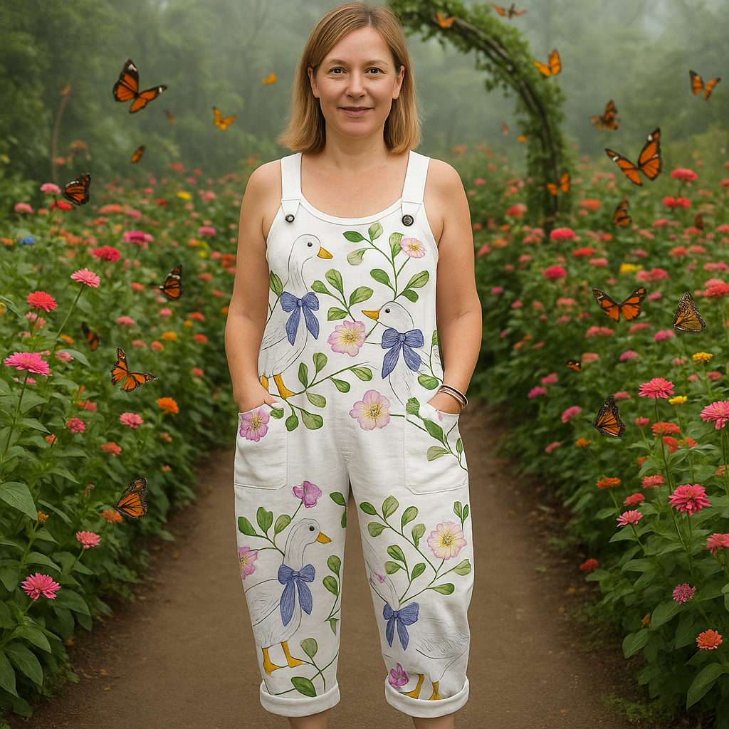 Delvina | Vintage Floral Weitbeiniger Jumpsuit - Sanfter Komfort & Müheloser Stil