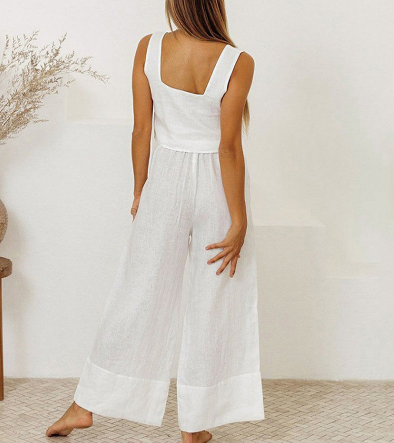 Penny | Set aus minimalistischem Oberteil und weit geschnittener Hose