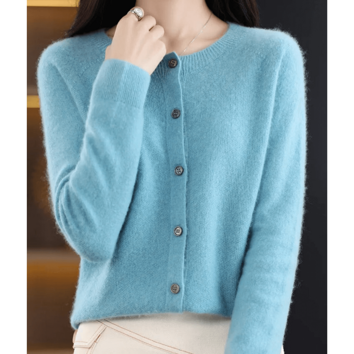 Lisana | Damen Weicher Button Down Strickjacke