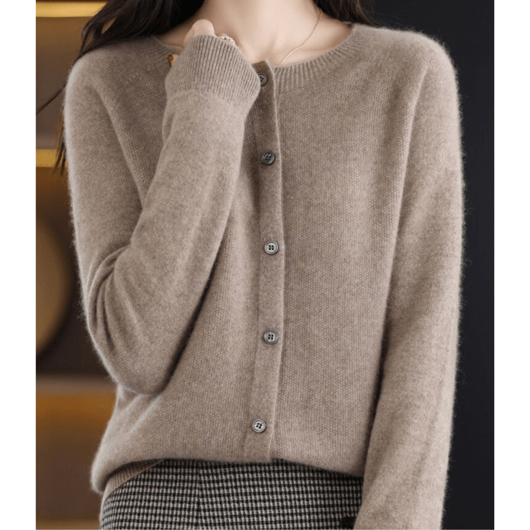 Lisana | Damen Weicher Button Down Strickjacke