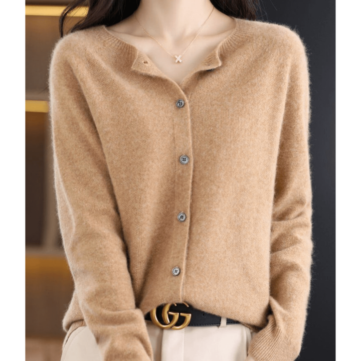 Lisana | Damen Weicher Button Down Strickjacke