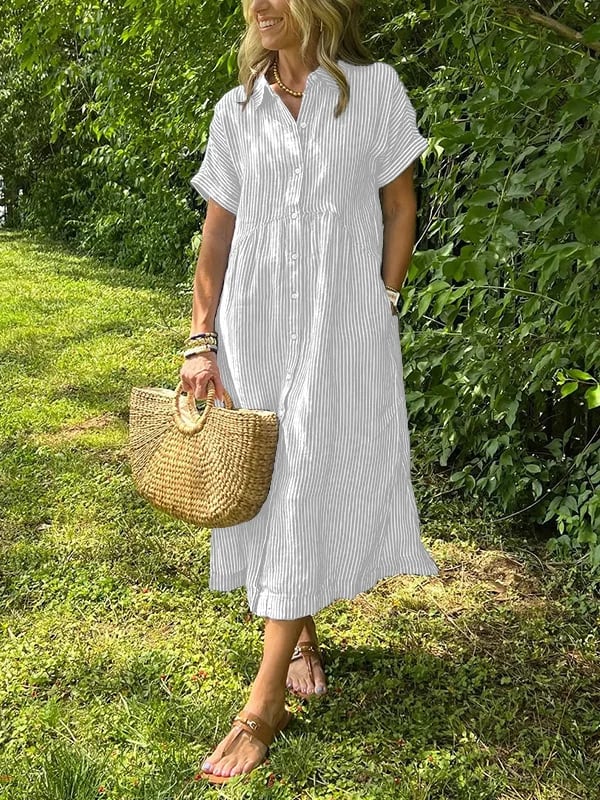 Atar | Elegantes gestreiftes Kleid