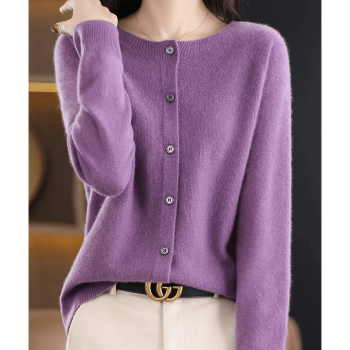 Lisana | Damen Weicher Button Down Strickjacke