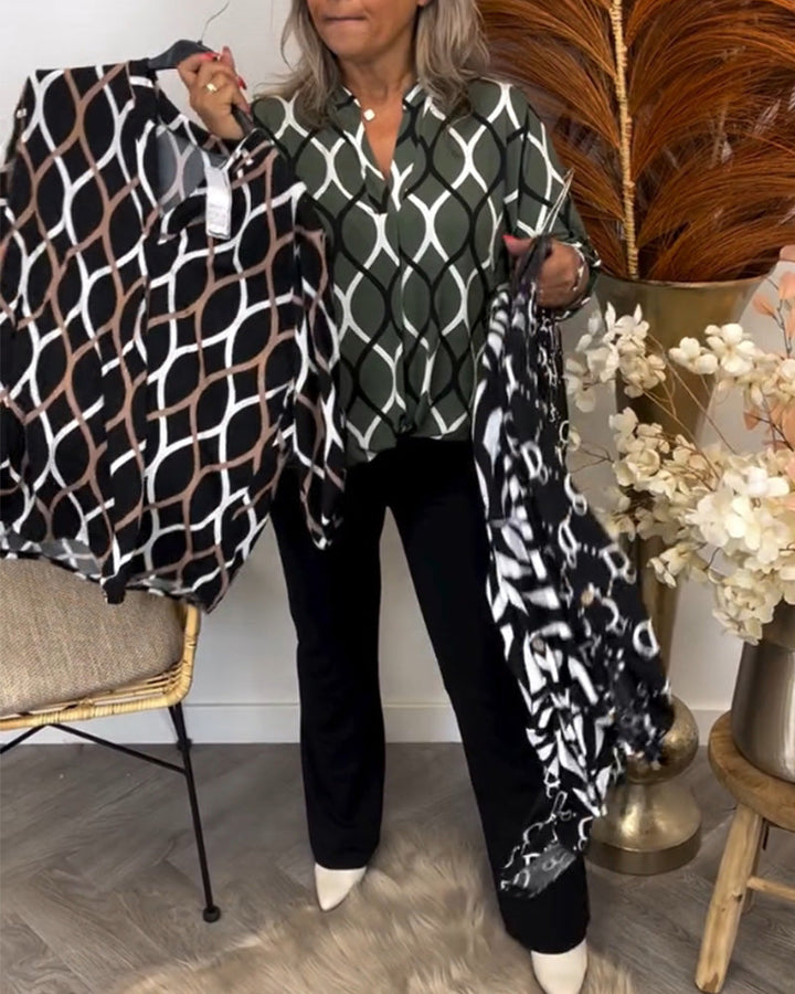 Romana | Bluse mit grafischem Print