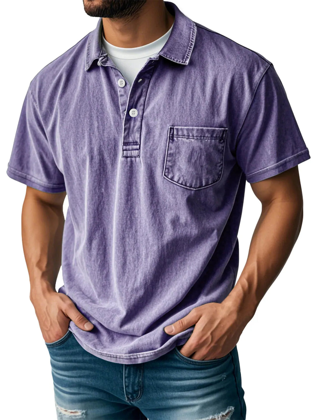 Khalil | Herren Casual Vintage Polo-Shirt