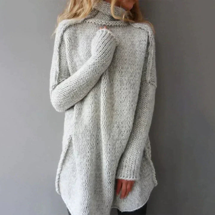 Emmilie | Grauer Pullover für Damen in Übergrößen
